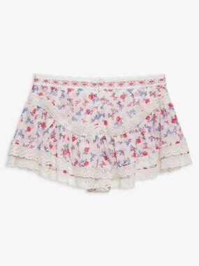 For Love & Lemons Ditsy Day Mini Skirt | M | Red + White | NWT